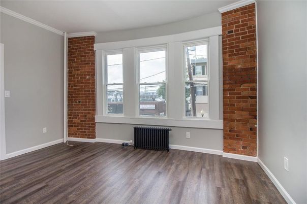 Empty room, Interior, Stone Walls, Wood Texture Flooring