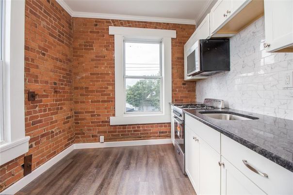 Interior, Kitchen, Marble Walls, Stone Walls, Wood Texture Flooring
