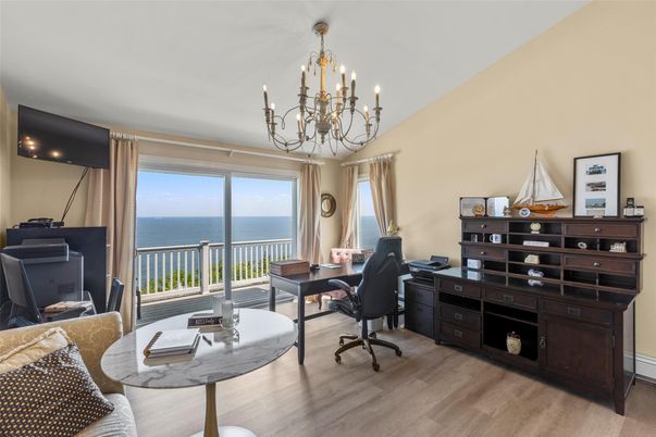 Chandelier, Home Office, Interior, Water, Wood Texture Flooring