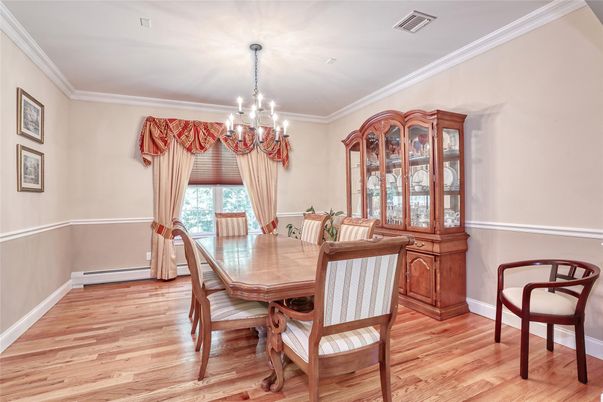 Chandelier, Dining room, Interior, Wood Texture Flooring
