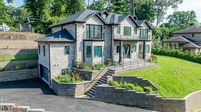 Attached, Exterior, Facade, Brick Facade, French Provincial