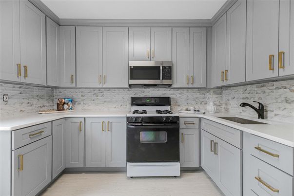 Interior, Kitchen, Marble Walls, Wood Texture Flooring