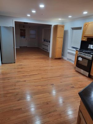 Interior, Kitchen, Recessed Lighting, Wood Texture Flooring