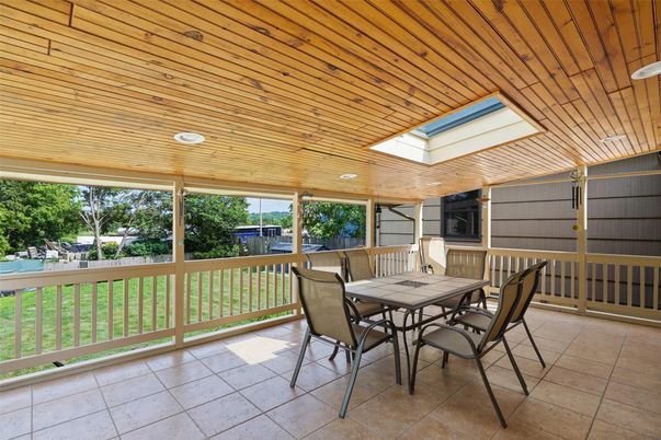 Dining room, Interior, Recessed Lighting, Sun Room, Wooden Ceilings