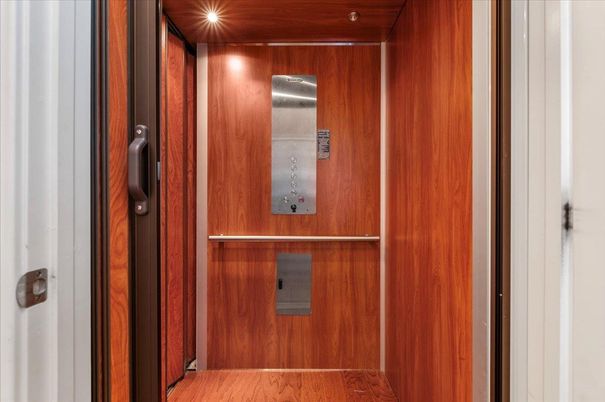 Elevator, Interior, Wooden Ceilings, Wood Texture Flooring, Wooden Walls
