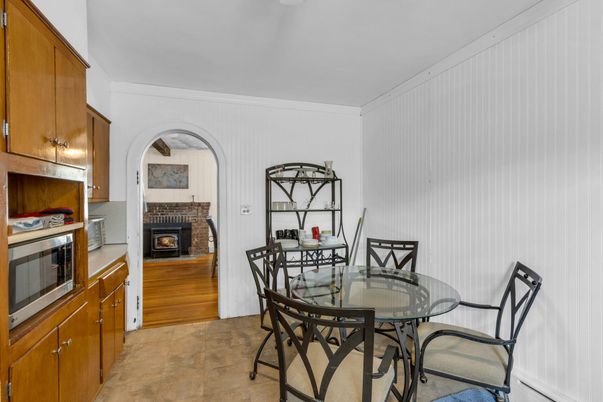 Dining room, Fireplace, Interior, Kitchen