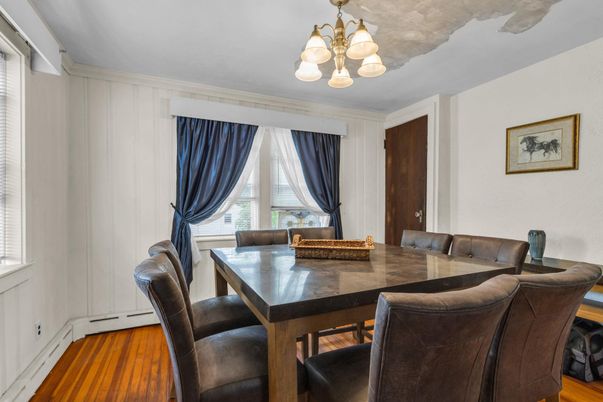 Chandelier, Dining room, Interior, Wood Texture Flooring