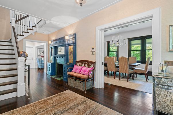 Chandelier, Dining room, Interior, Wood Texture Flooring