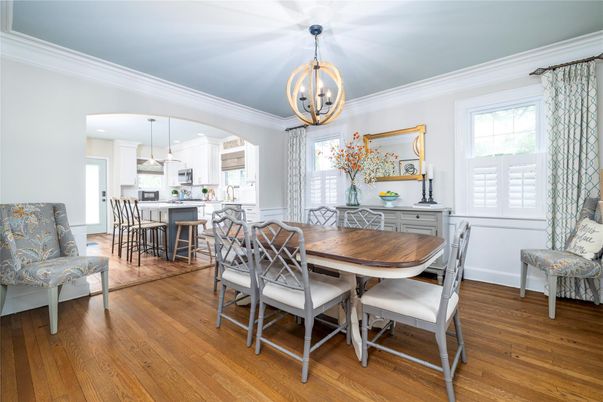 Chandelier, Dining room, Interior, Kitchen, Pendant Lights, Wood Texture Flooring