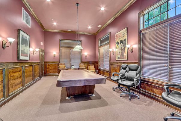 Billiard Table, Game Room, Interior, Pendant Lights, Recessed Lighting