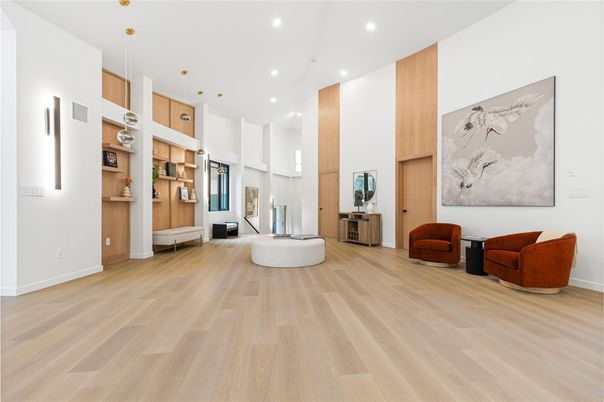 Interior, Pendant Lights, Recessed Lighting, Wood Texture Flooring
