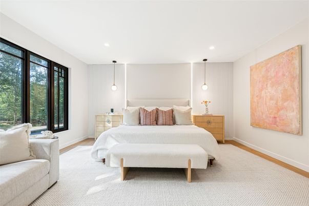 Bedroom, Interior, Pendant Lights, Recessed Lighting