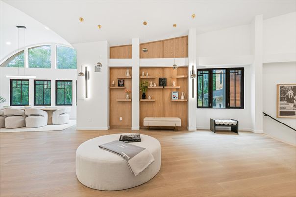 Interior, Pendant Lights, Wood Texture Flooring