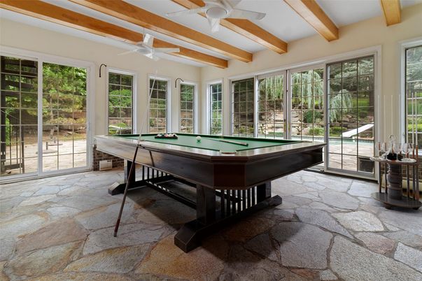 Billiard Table, Game Room, Interior, Sun Room, Wooden Beams