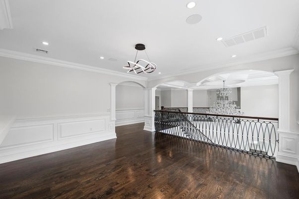 Chandelier, Interior, Recessed Lighting, Wood Texture Flooring