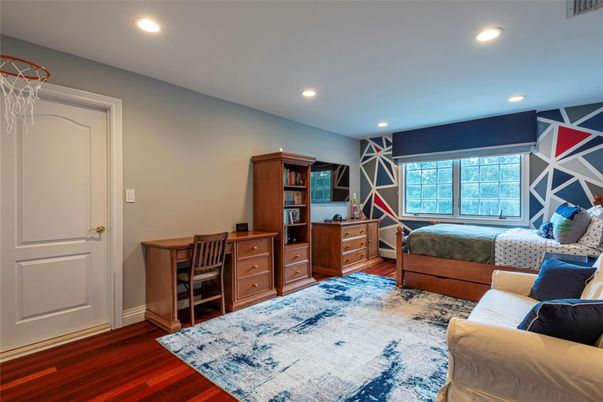 Bedroom, Home Office, Interior, Recessed Lighting, Wood Texture Flooring