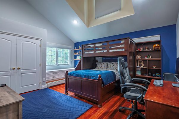 Bedroom, Home Office, Interior, Recessed Lighting, Wood Texture Flooring