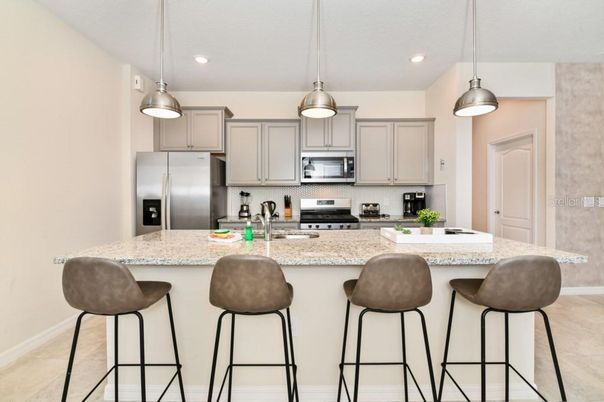 Interior, Kitchen, Pendant Lights, Recessed Lighting, Stainless Steel Appliances