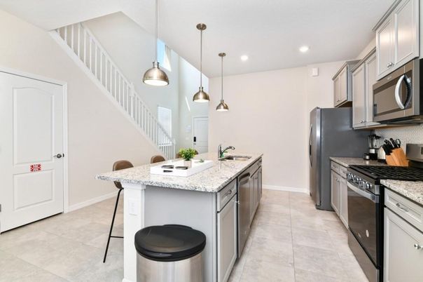 Interior, Kitchen, Pendant Lights, Recessed Lighting, Stainless Steel Appliances