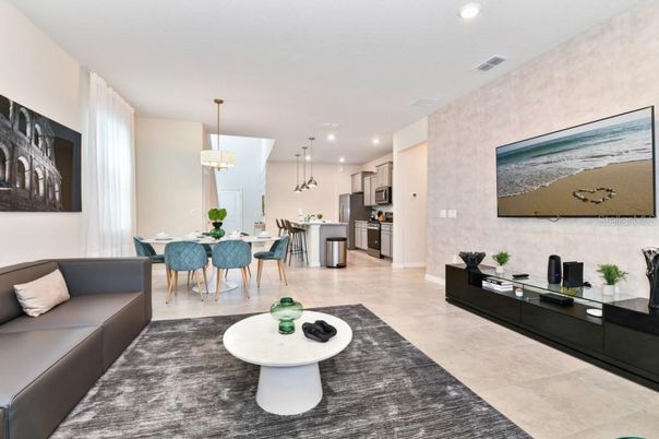 Dining room, Interior, Kitchen, Pendant Lights, Recessed Lighting, Stainless Steel Appliances