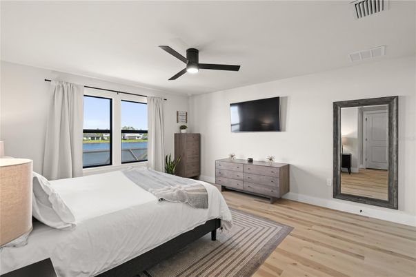 Bedroom, Interior, Water, Wood Texture Flooring