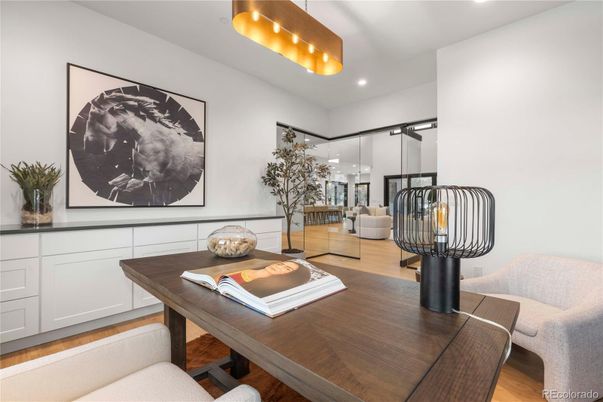 Home Office, Interior, Recessed Lighting, Wood Texture Flooring