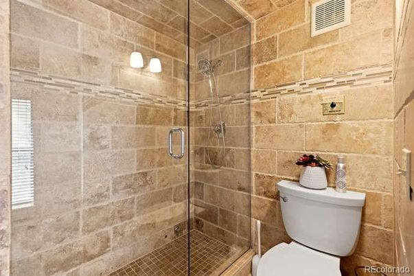 Bathroom, Glass Shower, Interior, Stone Walls