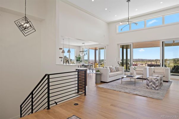 Interior, Living room, Pendant Lights, Recessed Lighting, Wood Texture Flooring