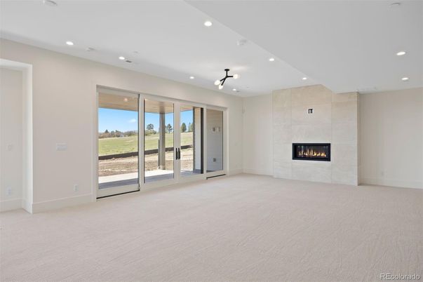 Empty room, Fireplace, Interior, Recessed Lighting