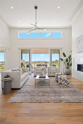 Fireplace, Interior, Living room, Pendant Lights, Recessed Lighting, Wood Texture Flooring