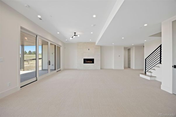 Empty room, Fireplace, Interior, Recessed Lighting