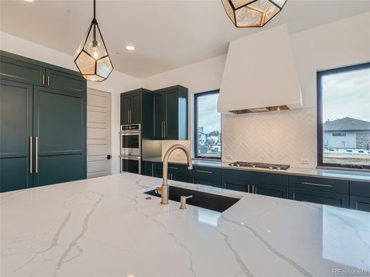 Interior, Kitchen, Pendant Lights, Recessed Lighting, Stainless Steel Appliances