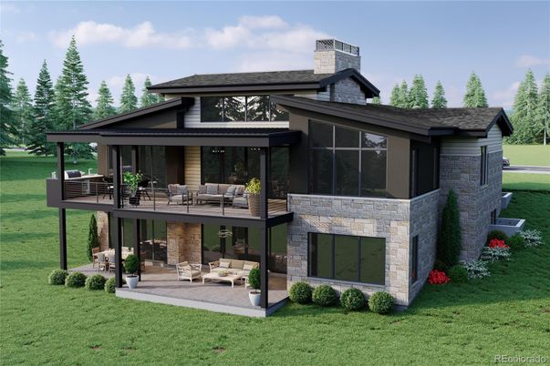 Backyard, Exterior, Facade, Fireplace, Modern