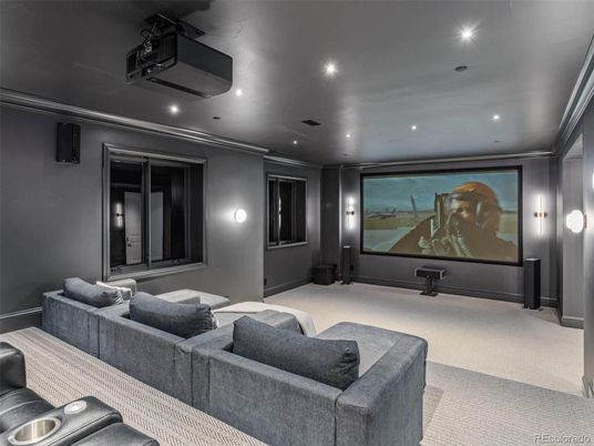 Home Theatre Room, Interior, Projection Screen, Recessed Lighting, Theatre Room