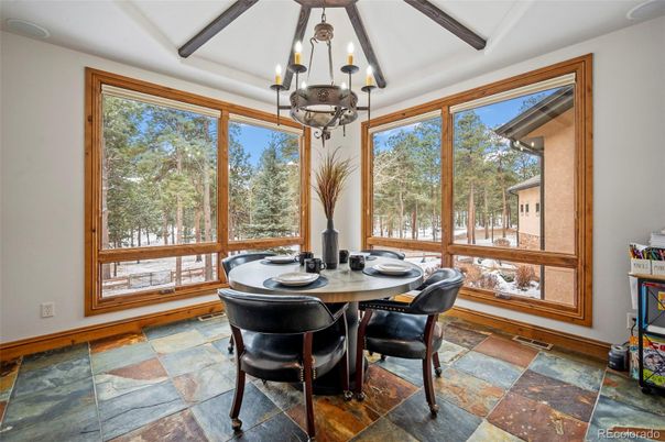 Chandelier, Dining room, Interior, Pendant Lights, Wooden Beams