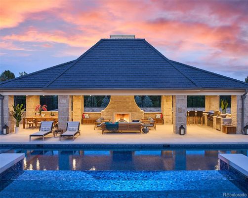 Exterior, Fireplace, Pool