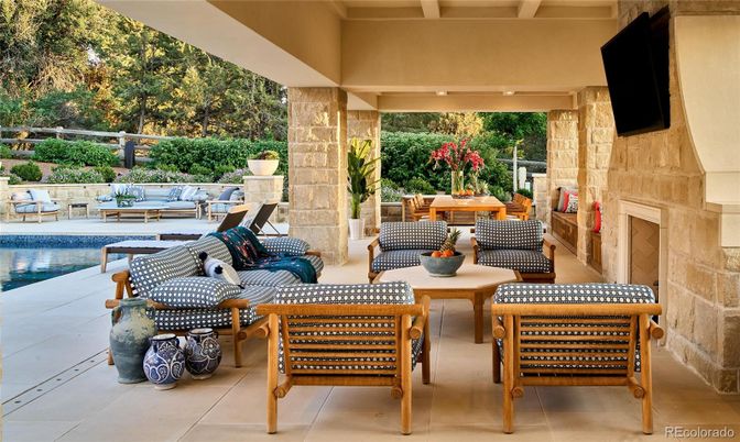 Exterior, Fireplace, Pool