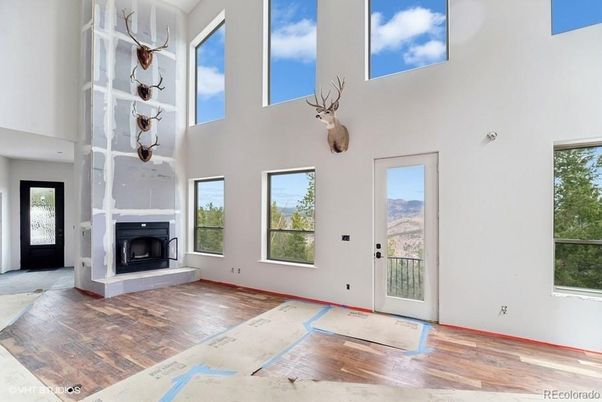 Fireplace, Interior, Wood Texture Flooring