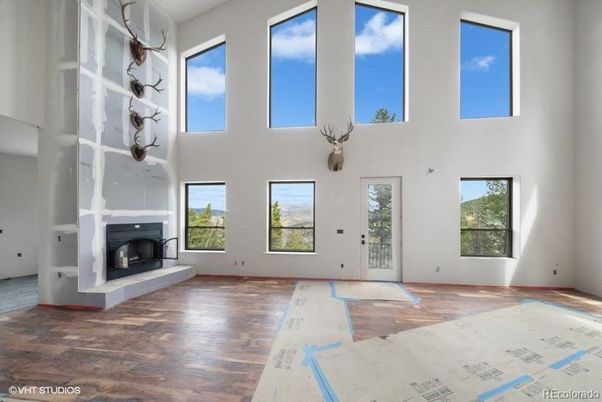 Fireplace, Interior, Wood Texture Flooring