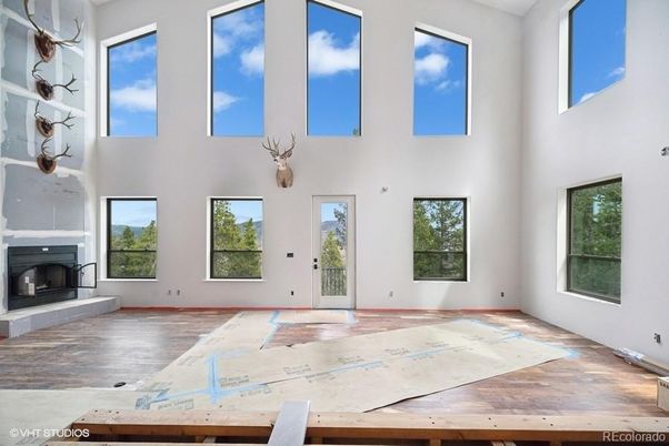 Fireplace, Interior, Wood Texture Flooring