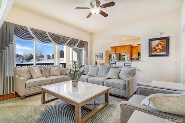 Interior, Kitchen, Living room, Recessed Lighting, Stainless Steel Appliances, Wood Texture Flooring