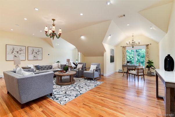 Chandelier, Dining room, Interior, Living room, Recessed Lighting, Wood Texture Flooring