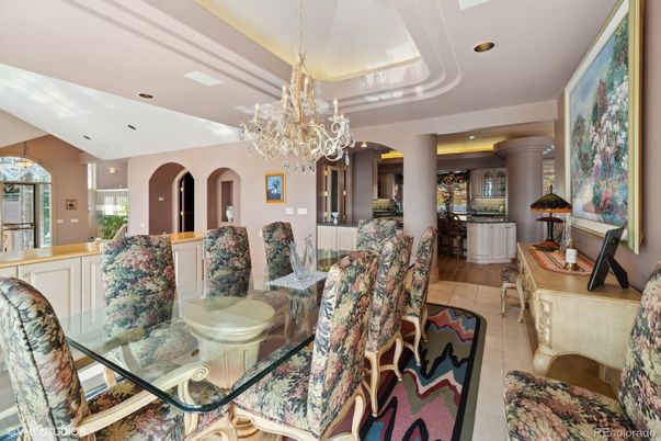Chandelier, Dining room, Interior, Recessed Lighting