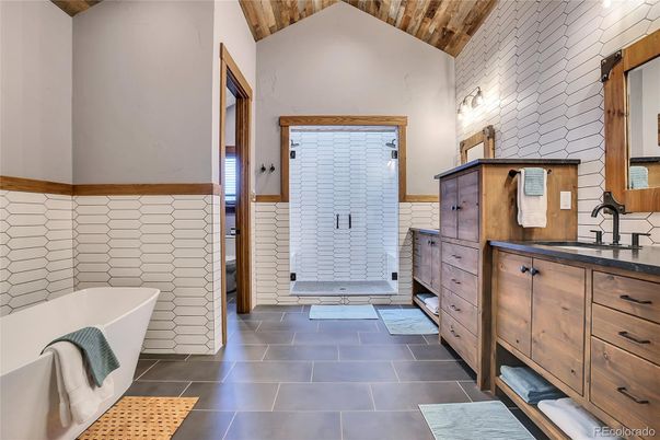 Bathroom, Free Standing Baths, Interior, Wooden Ceilings