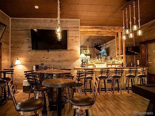 Dining room, Interior, Pendant Lights, Wood Texture Flooring, Wooden Walls