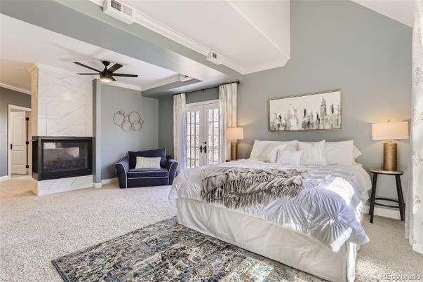 Bedroom, Fireplace, Interior