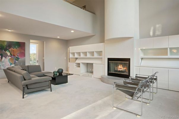 Fireplace, Interior, Living room, Recessed Lighting
