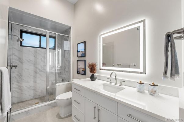 Bathroom, Glass Shower, Interior, Marble Walls