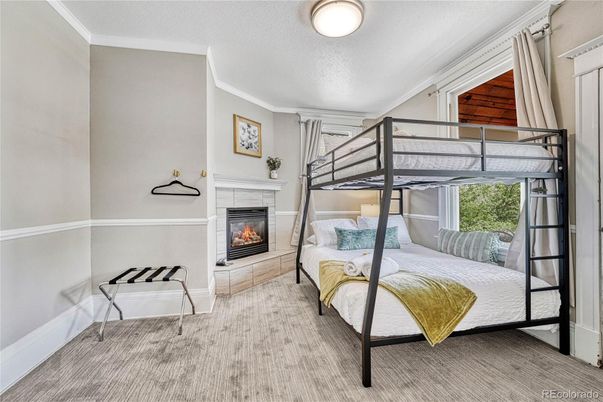 Bedroom, Fireplace, Interior