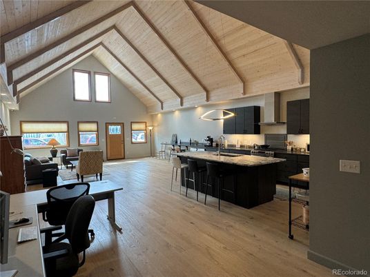 Interior, Kitchen, Living room, Pendant Lights, Wooden Beams, Wooden Ceilings, Wood Texture Flooring